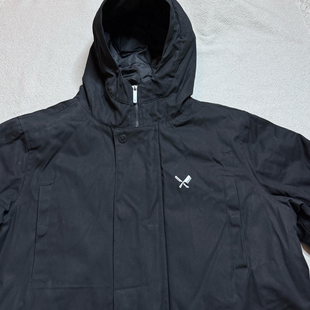 Distorted People Men’s Black Waxed Canvas Hooded Parka Jacket M - Picture 5 of 13